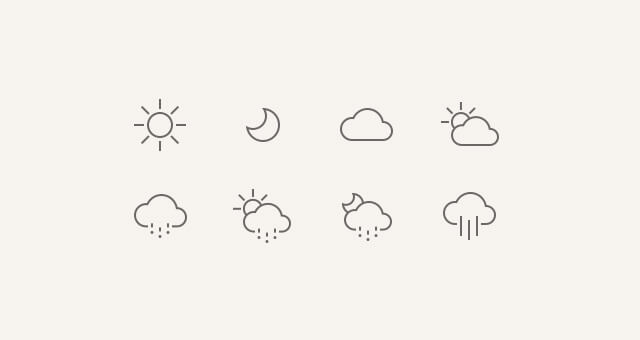 Иконки погоды в стиле iOS 7 PSD+SVG