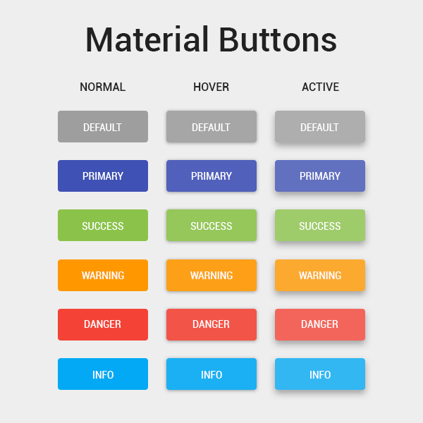 Материальный дизайн PSD кнопки