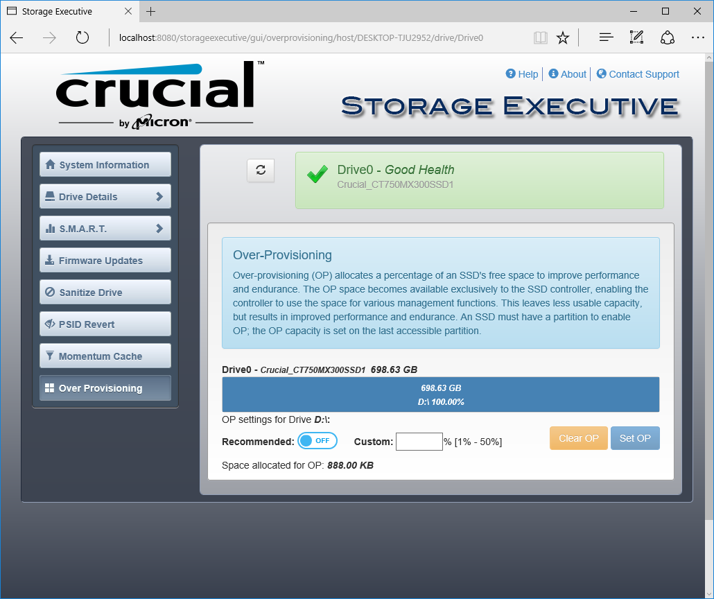 Crucial Storage Executive скачать бесплатно