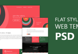 Веб-шаблон PSD в плоском стиле
