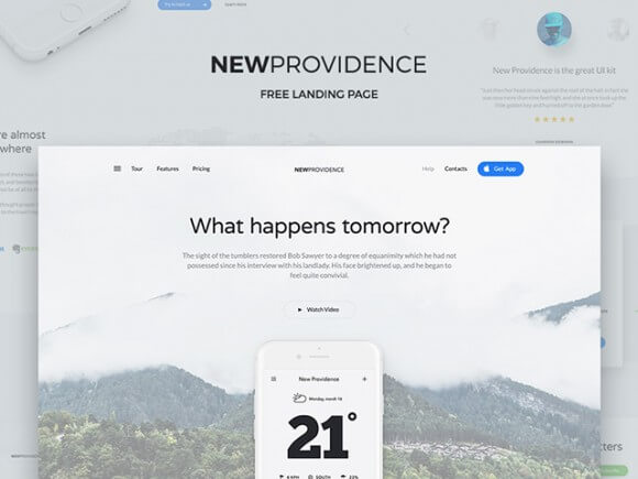 New Providence – бесплатный PSD-макет лэндинговой страницы