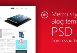 Metro blog - шаблон PSD в минимальном дизайне
